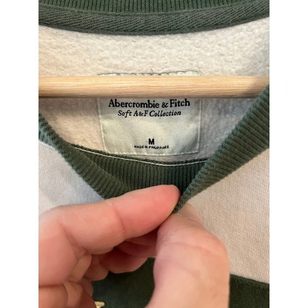 Abercrombie & Fitch Sweatshirt Womens Medium Green New York Social Club Pullover - Picture 5 of 8
